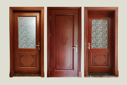 科尔沁右翼前中式家庭装修实木木门定制安装效果图